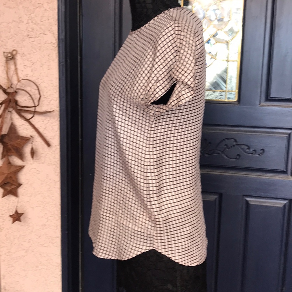 Kate Spade Blouse Top "OFF the GRID" Silk Blend classic staple go-to esthetic